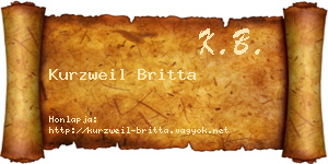 Kurzweil Britta névjegykártya